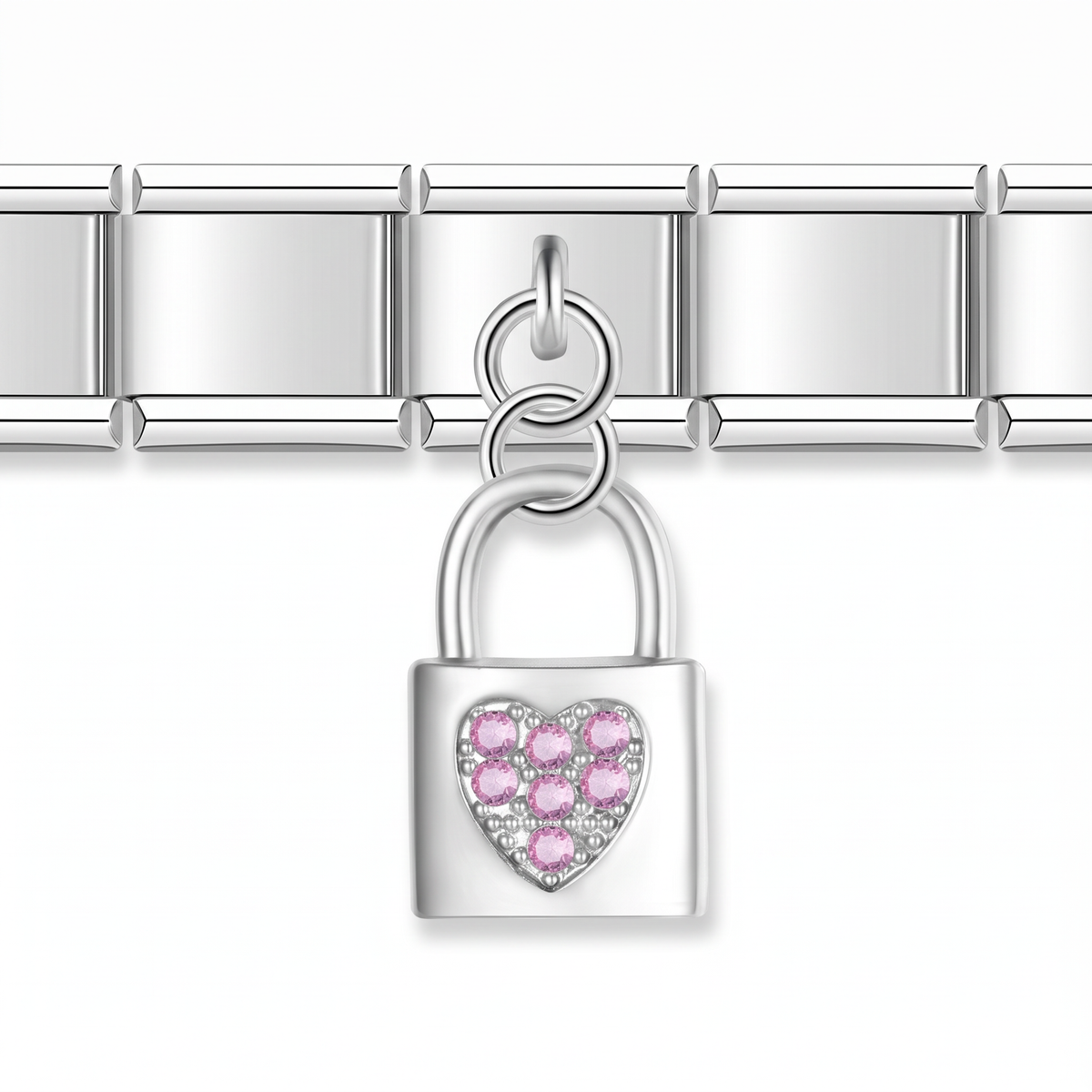 Charm Candado en pulsera italiana de eslabones