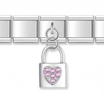 Charm Candado en pulsera italiana de eslabones