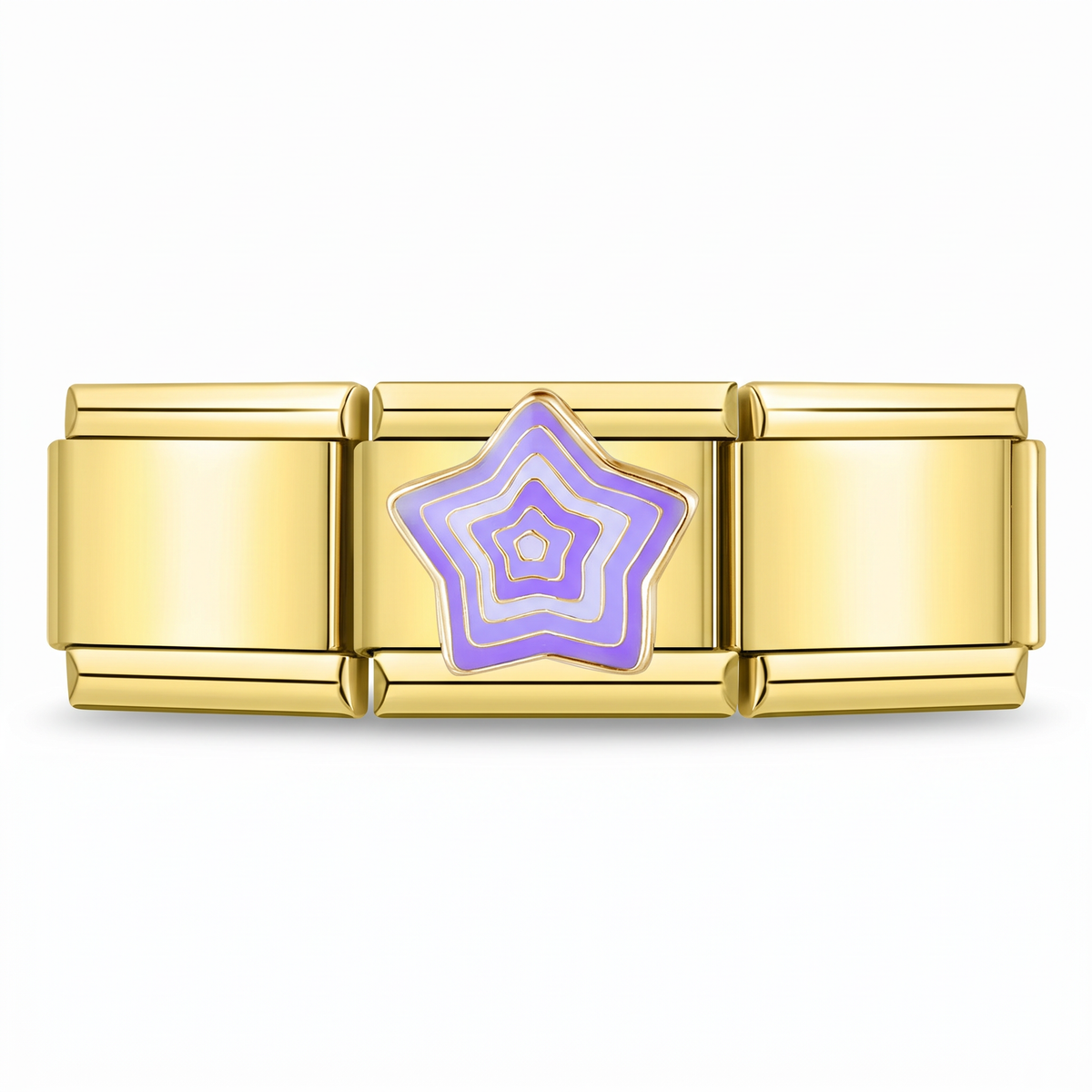 Charm Estrella morada en pulsera italiana de eslabones