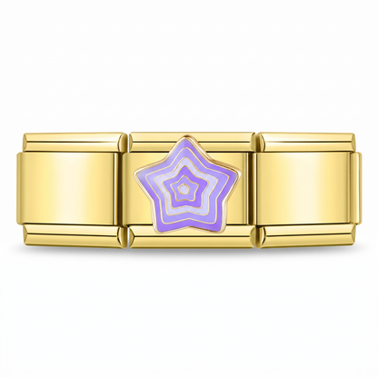 Charm Estrella morada en pulsera italiana de eslabones