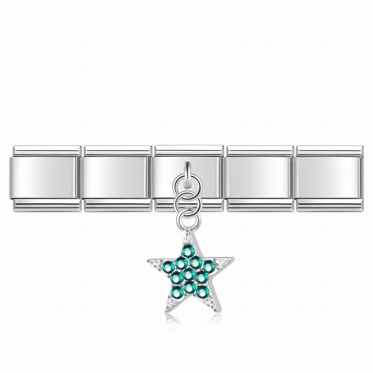 Charm Estrella Turquesa en pulsera italiana de eslabones