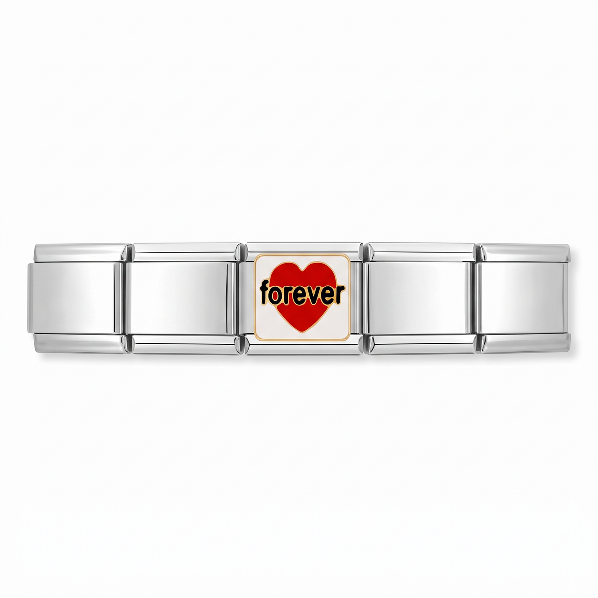 Charm Forever Love en pulsera italiana de eslabones