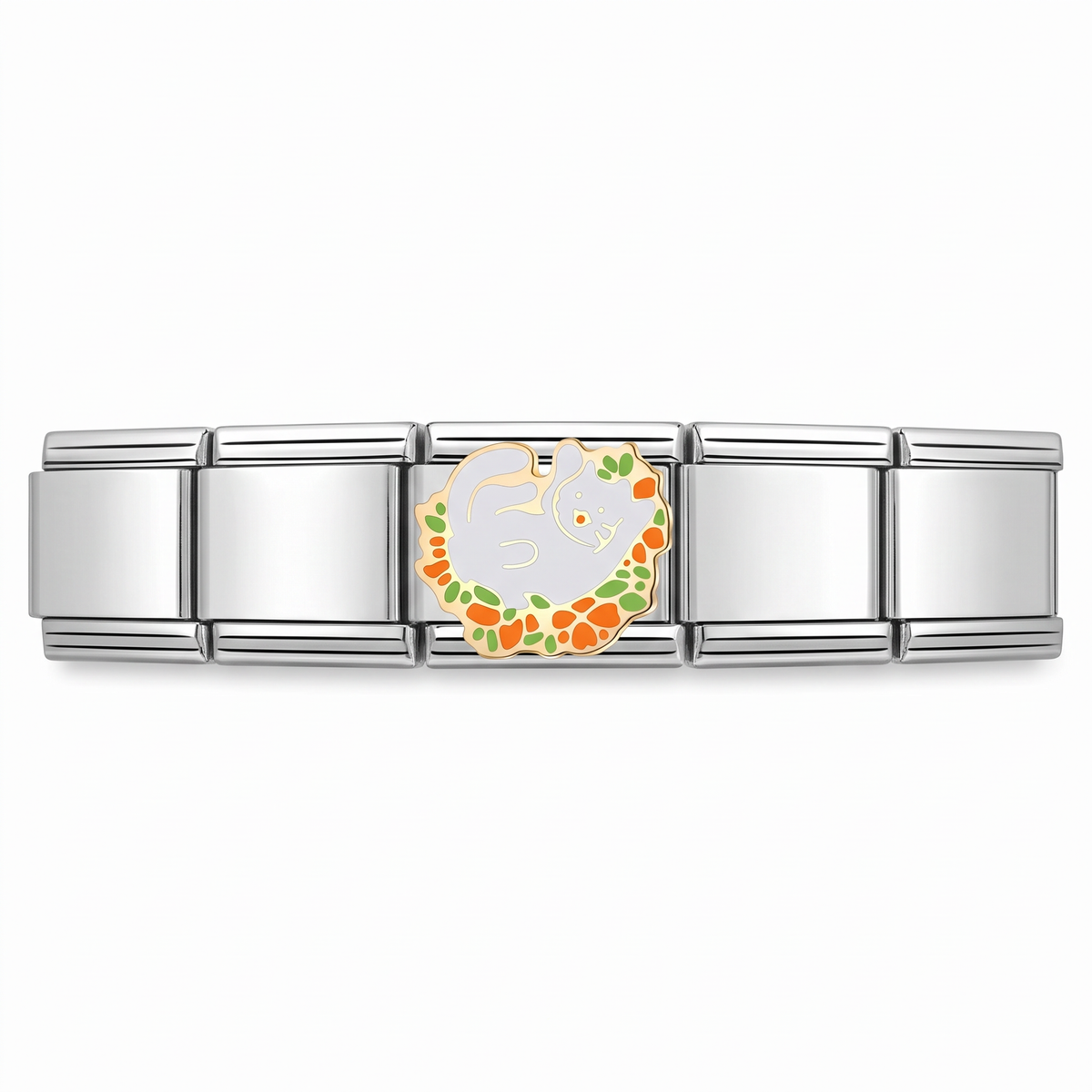 Charm Gatita en pulsera italiana de eslabones