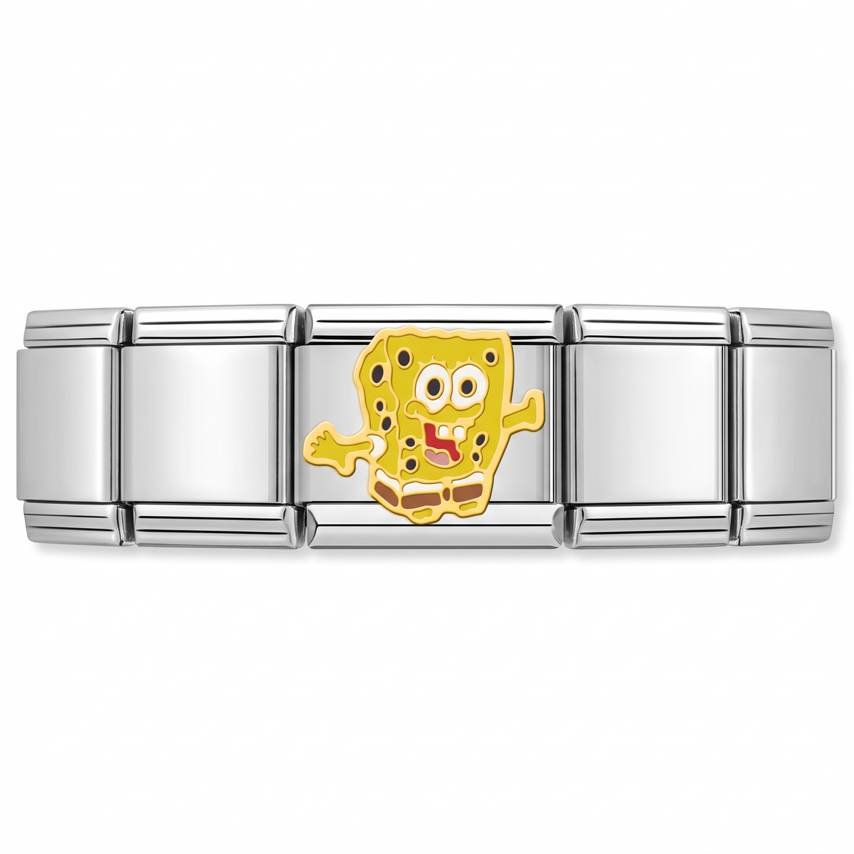 Charm Esponja Amarilla en pulsera italiana de eslabones