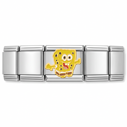 Charm Esponja Amarilla en pulsera italiana de eslabones