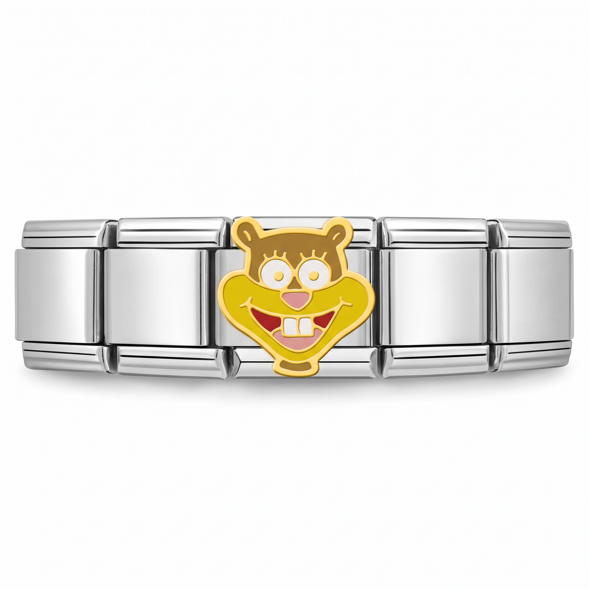 Charm Ardillita Sonriente en pulsera italiana de eslabones