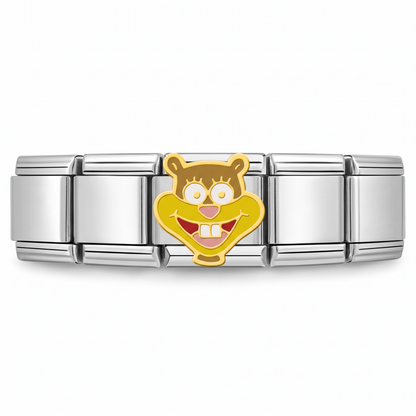 Charm Ardillita Sonriente en pulsera italiana de eslabones