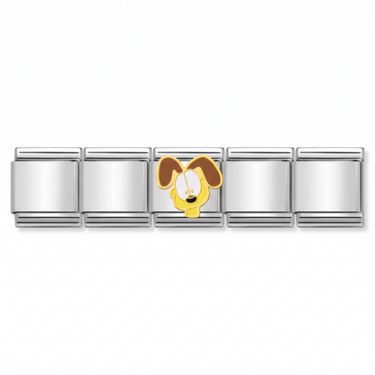 Charm Perrito Orejón en pulsera italiana de eslabones