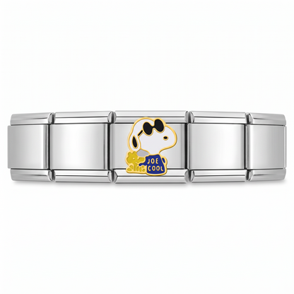 Charm Perrito Cool con Lentes en pulsera italiana de eslabones
