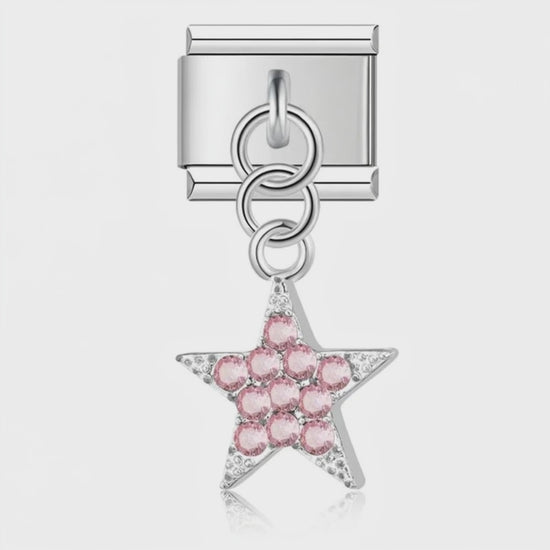 Charm Estrella Rosa (Colgante con Brillos) – video