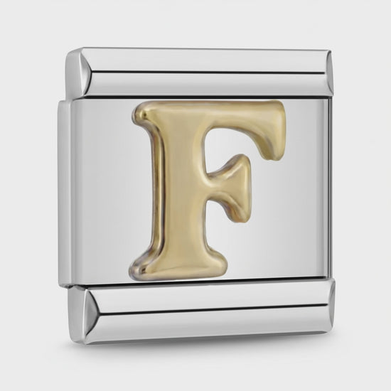 Video del Charm Letra F (Plateado)