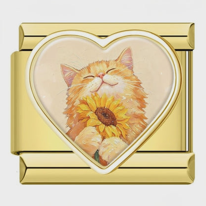 Video del Charm Gatito Naranja Flor Amarilla