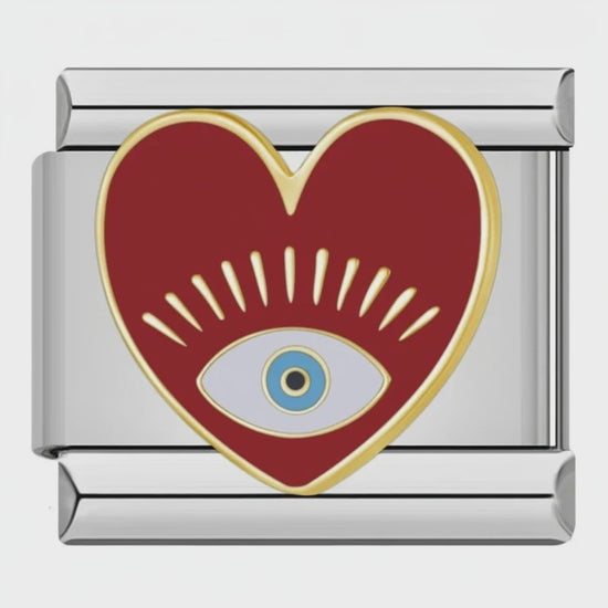 Video del Charm Ojo Corazón Rojo (Plateado)