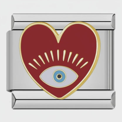 Video del Charm Ojo Corazón Rojo (Plateado)