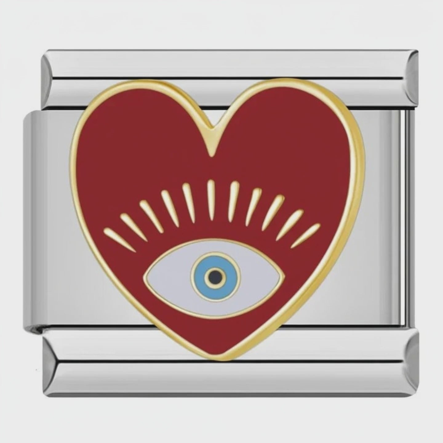 Video del Charm Ojo Corazón Rojo (Plateado)