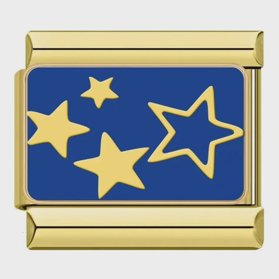 Video del Charm Estrellas (Fondo Azul, Dorado)