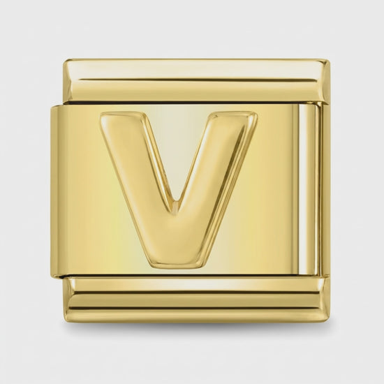 Video del Charm Letra V (Dorado)