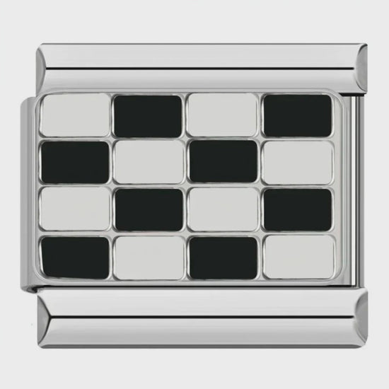 Video del Charm Ajedrez / Bandera Formula 1 (Plateado)