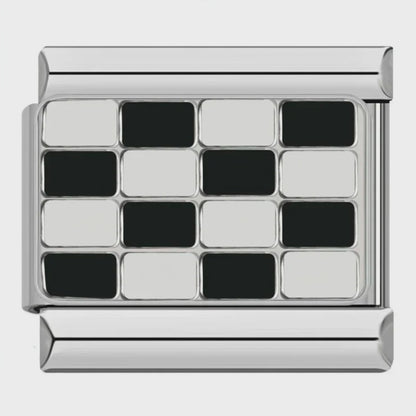 Video del Charm Ajedrez / Bandera Formula 1 (Plateado)
