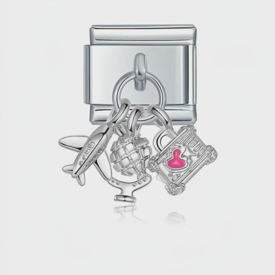 Video del Charm Colgante viaje avion (Plateado)