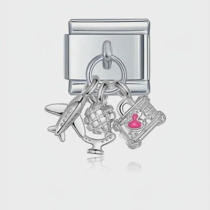 Video del Charm Colgante viaje avion (Plateado)